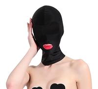 Unisex Full Cover Hood Mask Elastic Breathable Head Mask Sexy Balaclava Opened Mouth Show Eyes Face Cover Hood Headgear for Adult Couple Game Halloween Cosplay Costume Carnival Night Club Role Playing