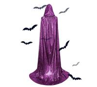 Unisex Full Length Hooded Cloak Halloween Shiny Hooded Cloak - Dressing Gowns for Women - Mardi Gras Figure for Halloween Party Dress Up by N