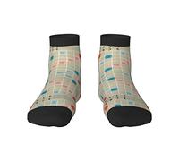 Unisex Fun Socks,Scrabble Board Printed Socks Novelty Colorful Funky Fancy Funny Crew Casual Crazy Socks Gift, 2 Black-1, One Size