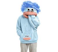 Unisex Funny Monster Pocket Hoodie Adult Novelty Halloween Casual Top | Soft Comfortable Fabric Creative Big Mouth Monster Pocket Perfect for Halloween Party Loungewear Gathering Casual Outing