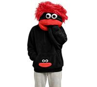 Unisex Funny Monster Pocket Hoodie Adult Novelty Halloween Casual Top | Soft Comfortable Fabric Creative Big Mouth Monster Pocket Perfect for Halloween Party Loungewear Gathering Casual Outing