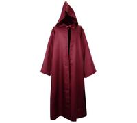 Unisex Galactic Warrior Cape, Halloween Costume Hooded Cape, Red Wizard Robe, Cape, Long Sleeve Coat, Gothic Gown Medieval Fancy Dress for Adults, Halloween Party