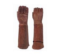 Unisex Gardening Gloves, Heavy Duty Thorn Proof Long Garden Work Gloves with Forearm Protection for Garden Yard Agriculture, Brown/S