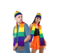 Unisex Gay Pride Rainbow Scarf, Mens Womens LGBT Party Head Wrap Striped Polyester Satin Neck Scarf Fancy Dress Festival Parties Wear Costume Accessory For Adults