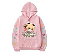 Unisex Genshin Impact Hoodie Personality Game Pattern Prints Sweatshirt Oversized Pocket Cosplay Pullover Jean Gunnhildr Sweatshirt Pink