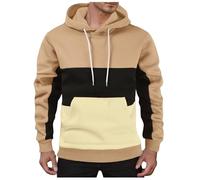 Unisex Gift Ideas for Adults Mens Quarter Zip Pullover Mens Oversized t Shirt Winter Hoodie for Men Pullover Leather Jacket Men Big Hoodie Friends Christmas Jumper Overcoats Men （Khaki, L
