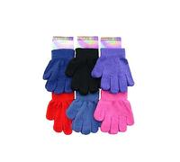Unisex Girls Boys Super Value Thermal Black Winter Gloves Children's Magic Stretch Gloves Size Approx. 2 to 5 Years (Light Blue - 2 Pairs)