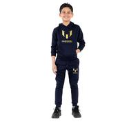 Unisex Girls Boys Tracksuits Messi Printed Pull Over Hoodie Bottom Casual Kids Tracksuit Set Black-7-8