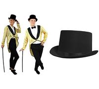 UNISEX GOLD SEQUIN TAILCOAT AND BLACK SATIN TOP HAT FANCY DRESS COSTUME PERFECT FOR ANY STAGE DANCE SHOW CIRCUS MASTER CABARET - SIZE: SMALL | UK LADIES 12-14 |CHEST UP TO 38"
