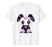 Unisex Gothic Bunny T-Shirt - Creepy Cute Short Sleeve T-Shirt | Pastel Goth Emo Fans Graphic T-Shirt, style_o04 white, 3XL
