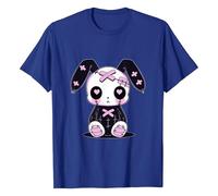 Unisex Gothic Bunny T-Shirt - Creepy Cute Short Sleeve T-Shirt | Pastel Goth Emo Fans Graphic T-Shirt, style_o02 blue, XXL