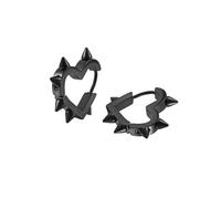 Unisex Gothic Kpop Emo Black Stainless Steel Feather Circle Ring Spike Tassel Chain Dangle Drop Earrings Piercing Jewelry Huggie Hoop Earring Gift for Men Women Teens, Stainless Steel, No Gemstone
