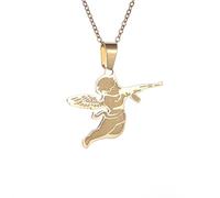 unisex gothic necklace Avenging Angel Machine Gun Pendant Necklace Suitable for Men and Women Hip Hop Trendy Punk Jewelry Couple Gifts congratulations gifts
