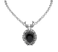 unisex Gothic Sika Deer Hollow Flower Pendant Stone Pendant Necklace Men Punk Chain Women Necklaces Jewelry