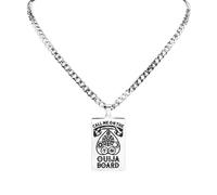 unisex Gothic Witchcraft OUIJA BOARD Rectangle Necklaces Chain for Women Silver Color Pendant Necklaces Jewelry
