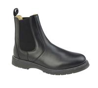 Unisex GRAFTERS Black Matt Leather Gusset Chelsea Boot PVC Nitrile Sole