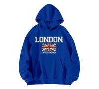 Unisex Graphic Hoodie Sweatshirt Premium British Applique Embroidery Pullover Jumper London England Hooded Uk Union Jack Printed Jumpers Hooded Top Flag Culture Sweatshirt Hoodies
