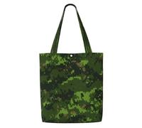 Unisex Green Army Camouflage Reusable Foldable Casual Stylish Grocery Shopping Shoulder Bags Tote Bag For Beach Travel Work School