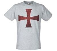 Unisex Grey Knights Templar Cross Soldiers of Christ Crusade T-Shirt [L]
