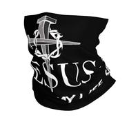 Unisex Half Face Headwear,Jesus Christ Blessed Saved My Life White,Facial Covering Anitdust Neck Gaiter for Running Workout Yoga 26X30cm