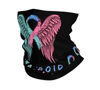 Unisex Half Face Headwear,Thyroid cancer awareness Ribbon wing,Bandana UV Protection Face Shield for Women Climbing Workout 26X30cm