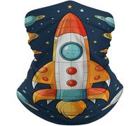 Unisex Half Face Scarf,Rocket Clipart Space Ship,Facial Shield Non-Slip Face Cover for Tennis Outdoor Skiing 26X30cm