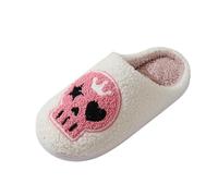 Unisex Halloween Crown Skeleton Slippers Cartoon Warm House Shoes | Crown and skeleton styling adds a fun Halloween look, while the warm finish suits seasonal parties and home lounging.