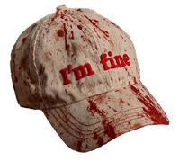 Unisex Halloween Hat Funny Bloodstained I'm Fine It's Not My Blood Baseball Cap Bloody Halloween Cap (UK, Alpha, One Size, 03-Red)