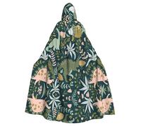Unisex Halloween Hooded Cloak - Cute dinosaur Full Print Adult Costume Cape for Cosplay, Party, and Themed Events