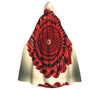 Unisex Halloween Hooded Cloak - Flower Vortex Spiral Full Print Adult Costume Cape for Cosplay, Party, and Themed Events