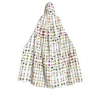Unisex Halloween Hooded Cloak - Introduction of various vegetables Full Print Adult Costume Cape for Cosplay, Party, and Themed Events