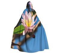 Unisex Halloween Hooded Cloak - pink almond blossom Full Print Adult Costume Cape for Cosplay, Party, and Themed Events