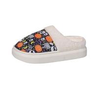 Unisex Halloween Slippers, Women Cute Fuzzy Spooky Warm Soft Slip On Pumpkin Slippers for Kid Adults House Shoes Outdoor & Indoor