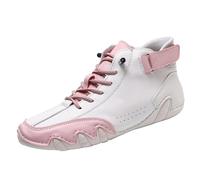 Unisex Handmade Soft Leather High Boots, Outdoor All-Terrain Minimalist Casual Shoes Breathable Non-Slip Walking Shoe Lightweight Comfortable Hiking Driving Boot Waterproof Leisure Sneakers