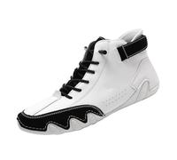 Unisex Handmade Soft Leather High Boots, Outdoor All-Terrain Minimalist Casual Shoes Breathable Non-Slip Walking Shoe Lightweight Comfortable Hiking Driving Boot Waterproof Leisure Sneakers