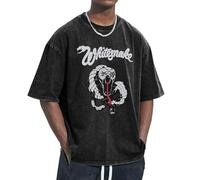 Unisex Hard Rock Band Retro - Washed Dropped - Shoulder T - Shirt: A Timeless Style Reborn