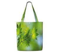 Unisex HD Green Nature Reusable Foldable Casual Stylish Grocery Shopping Shoulder Bags Tote Bag For Beach Travel Work School