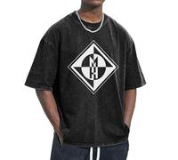 Unisex Head Metal Band Machine T Shirts Vintage wash Tee Shirt Short Sleeve Crew Neck Oversized Cotton Streetwear Cute Graphic Summer Casual Loose Basic Tee Top