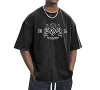 Unisex Head Metal Band Machine T Shirts Vintage wash Tee Shirt Short Sleeve Crew Neck Oversized Cotton Streetwear Cute Graphic Summer Casual Loose Basic Tee Top