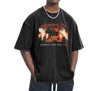Unisex Head Metal Band Machine T Shirts Vintage wash Tee Shirt Short Sleeve Crew Neck Oversized Cotton Streetwear Cute Graphic Summer Casual Loose Basic Tee Top