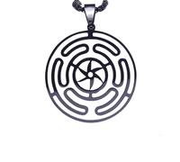 unisex Hekate Wheel Necklace Chain Strophalos Hecate Magic Symbol Logo Statement Necklace PIN Jewelry collier