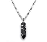 unisex Hexagonal Column Serpentine Spiral Pendant Necklace for Men Women Goth Black Color Serpentine Spiral Necklaces Jewelry