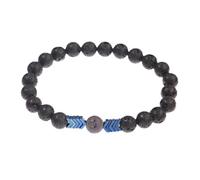 Unisex High-End Volcanic Stone Beaded Bracelet European American Style(Blue)