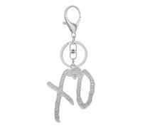 Unisex High Hip Hop XO Letter Keychain Suitable For Men And Women 2026 Fashion Square Crystal Zircon Accessories Jewelry Qkz738 (White, 10X3.8CM)