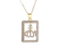 unisex Hip Hop Shiny Ice Crystal Islamic Character Pendant Necklace Women Men Religious Amulet Luxury Jewelry Gift Accessory Jewelry Accessories