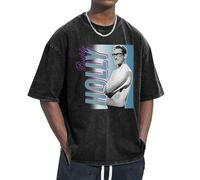 Unisex Holly Singer Buddy T Shirts Vintage wash Tee Shirt Short Sleeve Crew Neck Oversized Cotton Streetwear Cute Graphic Summer Casual Loose Basic Tee Top