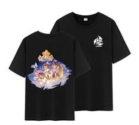 Unisex Honkai Star Rail Splash Art and Path Double Side Graphic 100% Cotton Medium Weight Short Sleeve T Shirt