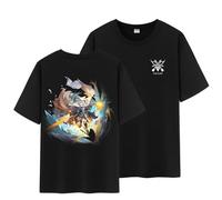 Unisex Honkai Star Rail Splash Art and Path Double Side Graphic 100% Cotton Medium Weight Short Sleeve T Shirt