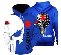 Unisex Hoodie Pull Over Sweatshirts 3D for S.u.z.u.k.i Print Hooded Tops Casual Long Sleeve Motorcycle Hoodie Sport Pullover with Pockets-A||Large