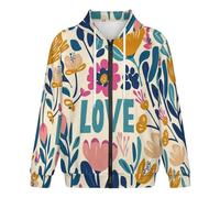 Unisex Hoodies - 3D Plant Illustrations Jackets,Full Zip Up Hooded Sweatshirt, Warm Coat With Pockets, Tulips, Daisies Large Size Mixed Colors Casual Wear Cardigan Perfect For, Travel, Home Wear